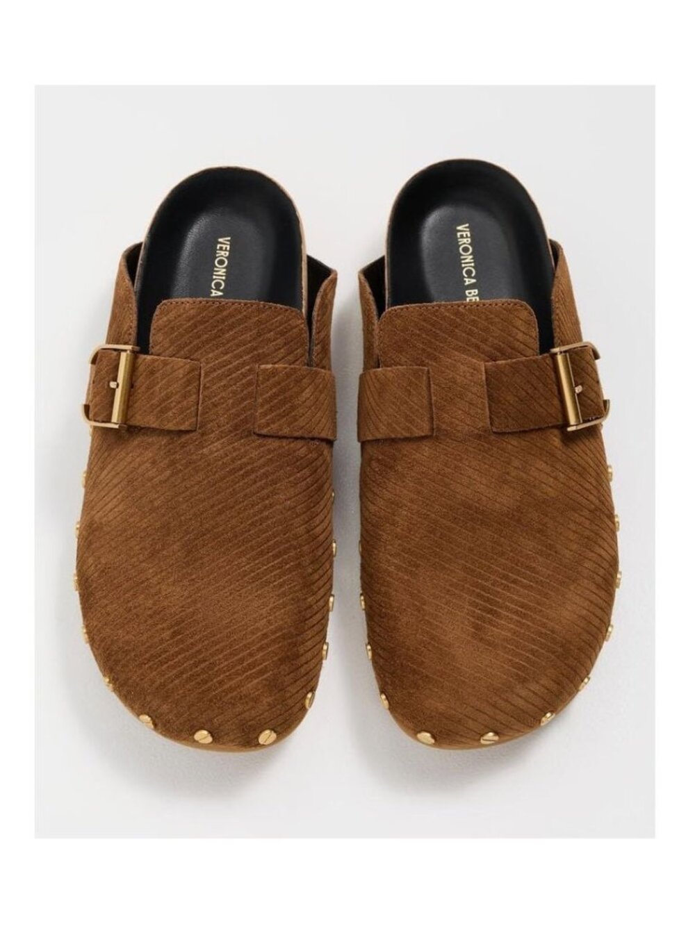 Veronica Beard Women's Fern Hazelwood Suede Clog Sz 10 - Picture 2 of 12